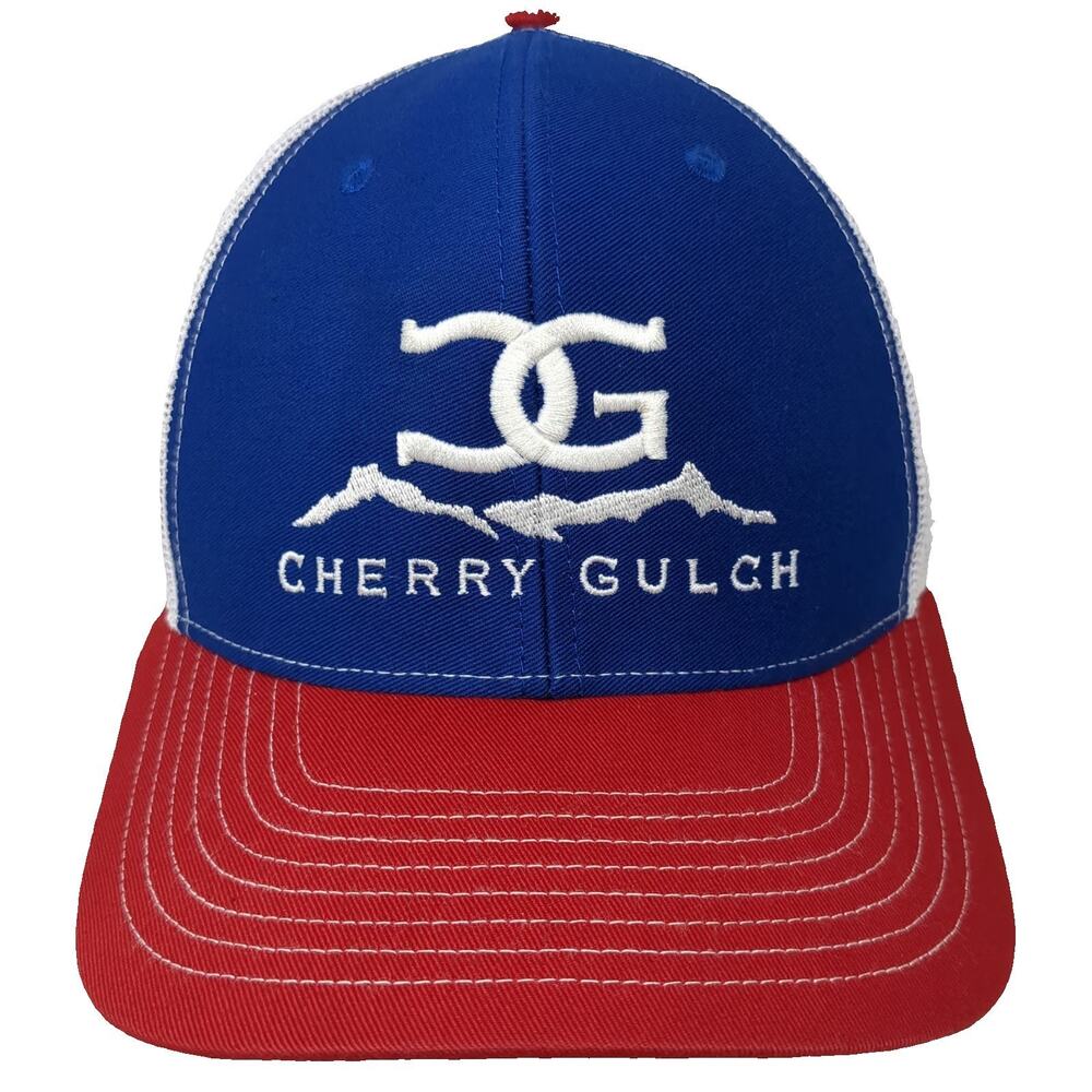 Richardson Trucker Hat Blue Red White One Size Cherry Gulch Mesh Snapback